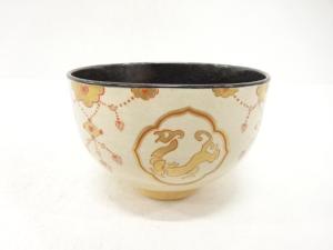 加藤寛山造　金彩色絵　龍　茶碗